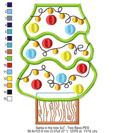 Santa Claus in the Christmas Tree Ornament - ITH Project - Machine Embroidery Design