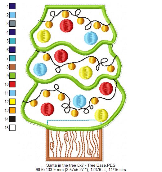 Santa Claus in the Christmas Tree Ornament - ITH Project - Machine Embroidery Design