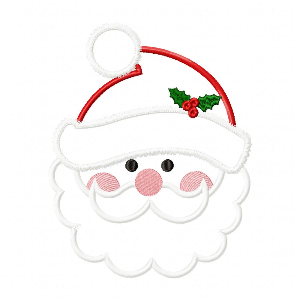 Santa Claus Cute Face - Applique Machine Embroidery Design