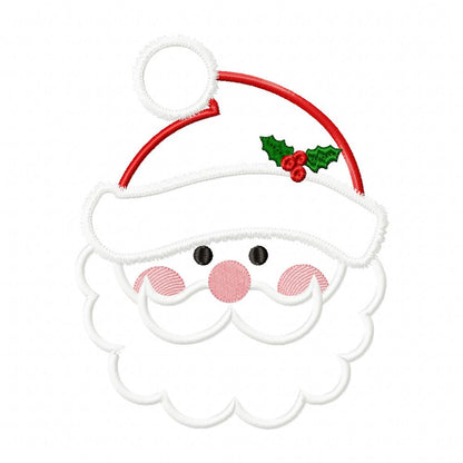 Santa Claus Cute Face - Applique Machine Embroidery Design