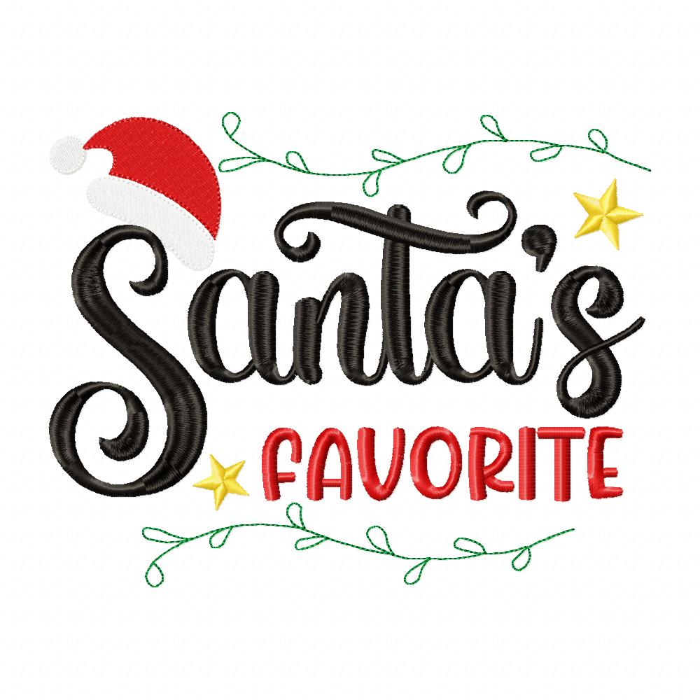 Santa's Favorite - Fill Stitch - Machine Embroidery Design