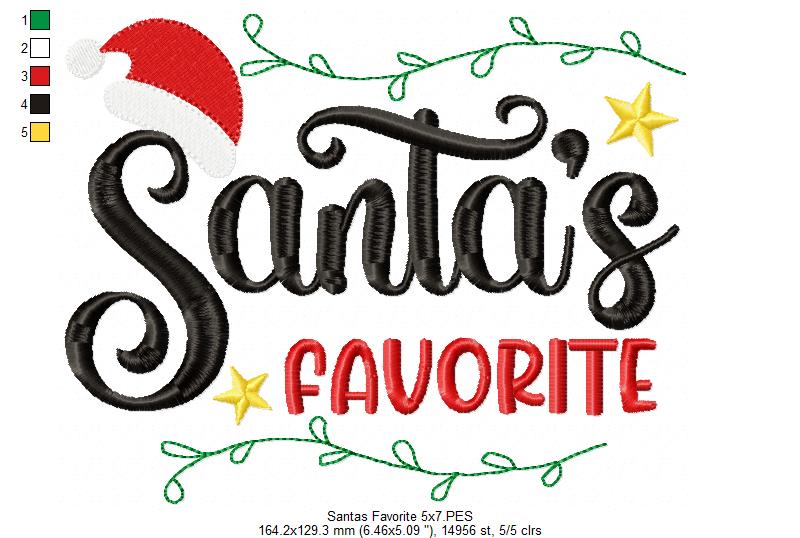 Santa's Favorite - Fill Stitch - Machine Embroidery Design