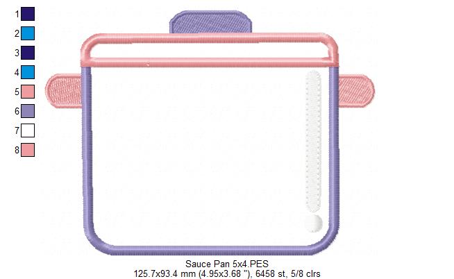 Cozy Sauce Pan - Appliqué - Machine Embroidery Design