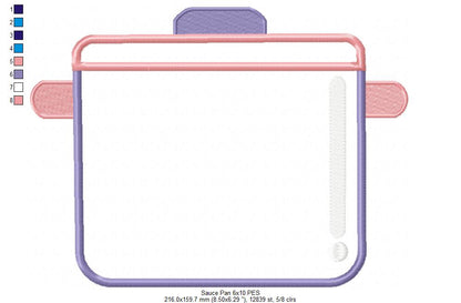 Cozy Sauce Pan - Appliqué - Machine Embroidery Design