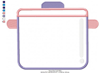 Cozy Sauce Pan - Appliqué - Machine Embroidery Design