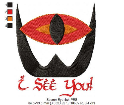 Sauron's Eye - Fill Stitch - Machine Embroidery Design