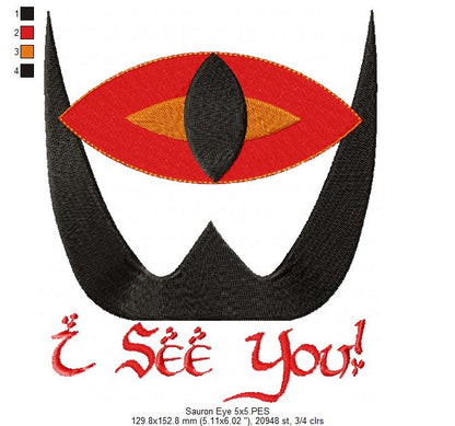 Sauron's Eye - Fill Stitch - Machine Embroidery Design