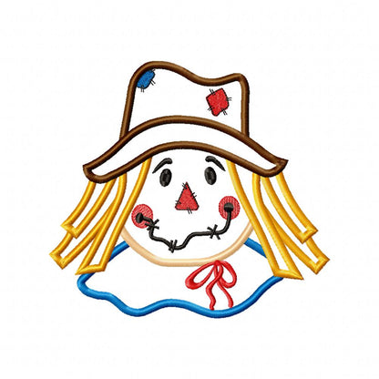 Scarecrow Face - Applique - Machine Embroidery Design