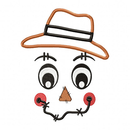 Scarecrow Boy Face - Applique Embroidery