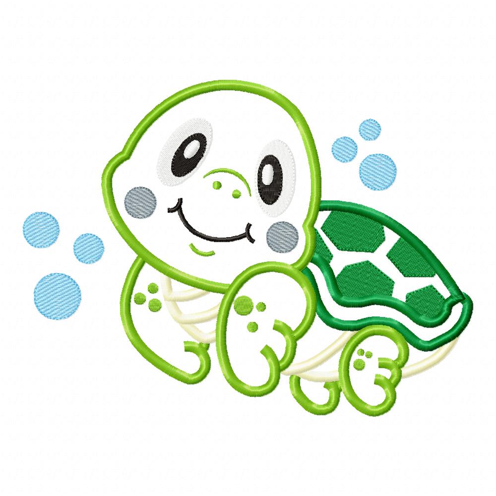 Turtle Boy - Applique Embroidery