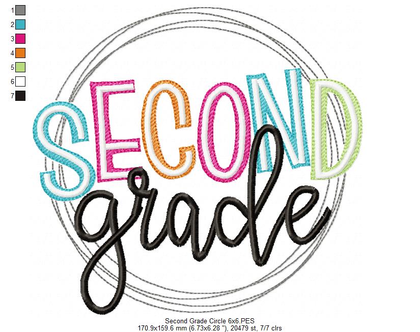 Second Grade Circle - Fill Stitch - Machine Embroidery Design