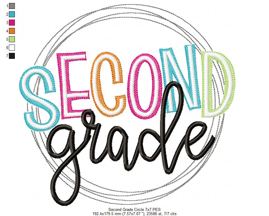 Second Grade Circle - Fill Stitch - Machine Embroidery Design