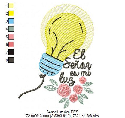 El Señor es mi Luz - Fill Stitch - Machine Embroidery Design