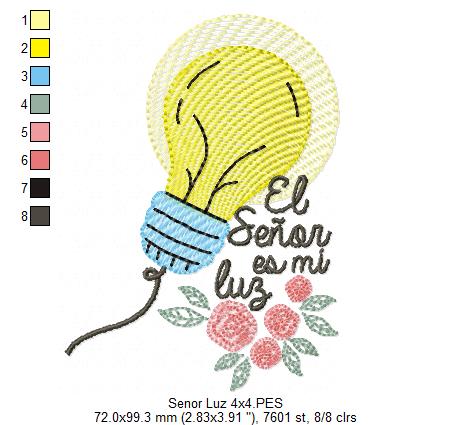 El Señor es mi Luz - Fill Stitch - Machine Embroidery Design