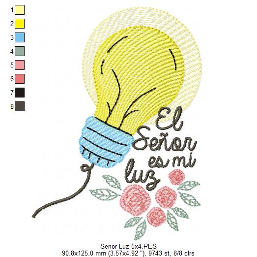 El Señor es mi Luz - Fill Stitch - Machine Embroidery Design