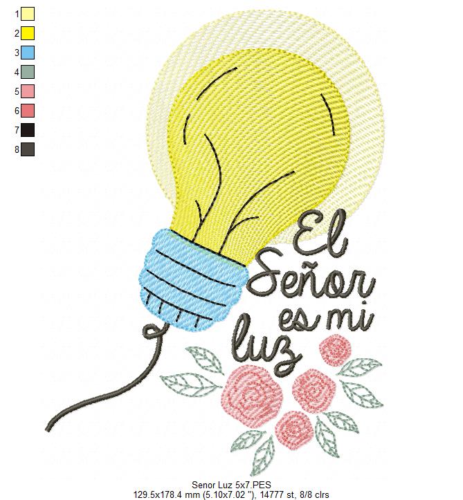 El Señor es mi Luz - Fill Stitch - Machine Embroidery Design