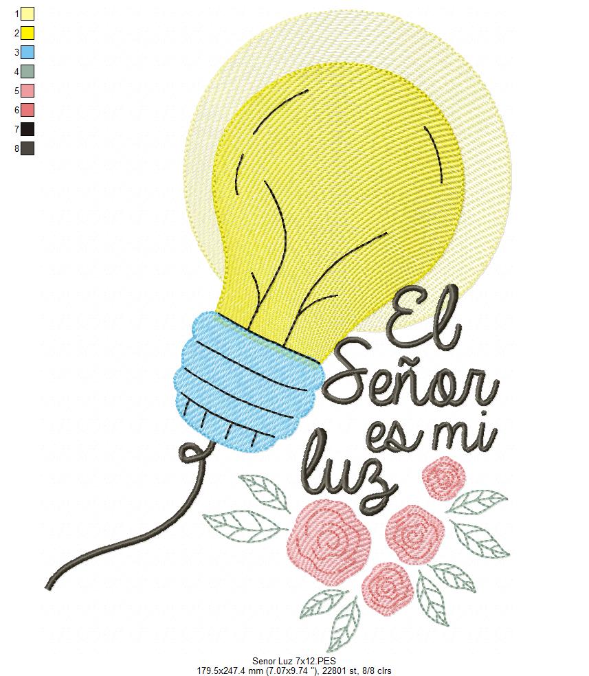 El Señor es mi Luz - Fill Stitch - Machine Embroidery Design