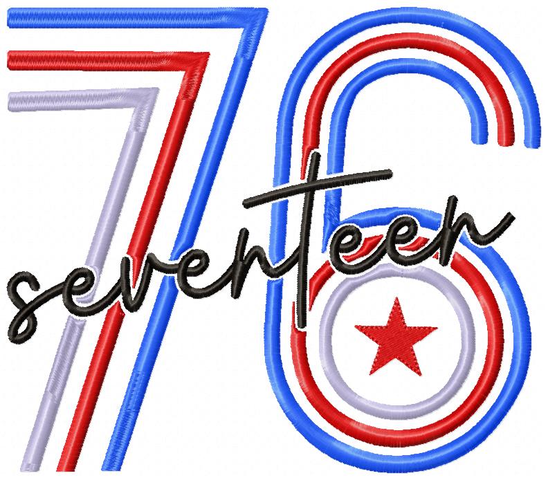 ⭐ Seventeen 76 Americana ❤️ – Fill Stitch – Machine Embroidery Design