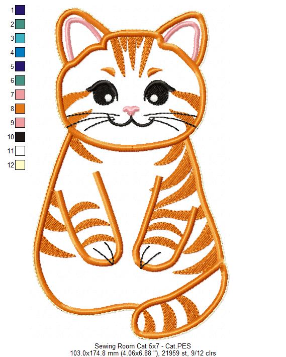 Sewing Room Cat - ITH Project - Machine Embroidery Design