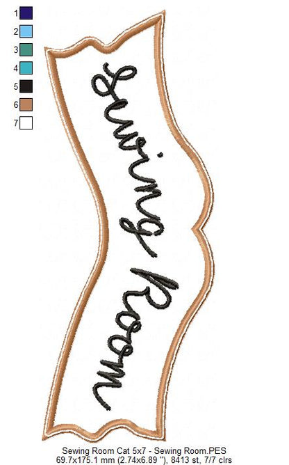 Sewing Room Cat - ITH Project - Machine Embroidery Design