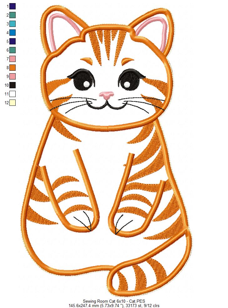 Sewing Room Cat - ITH Project - Machine Embroidery Design