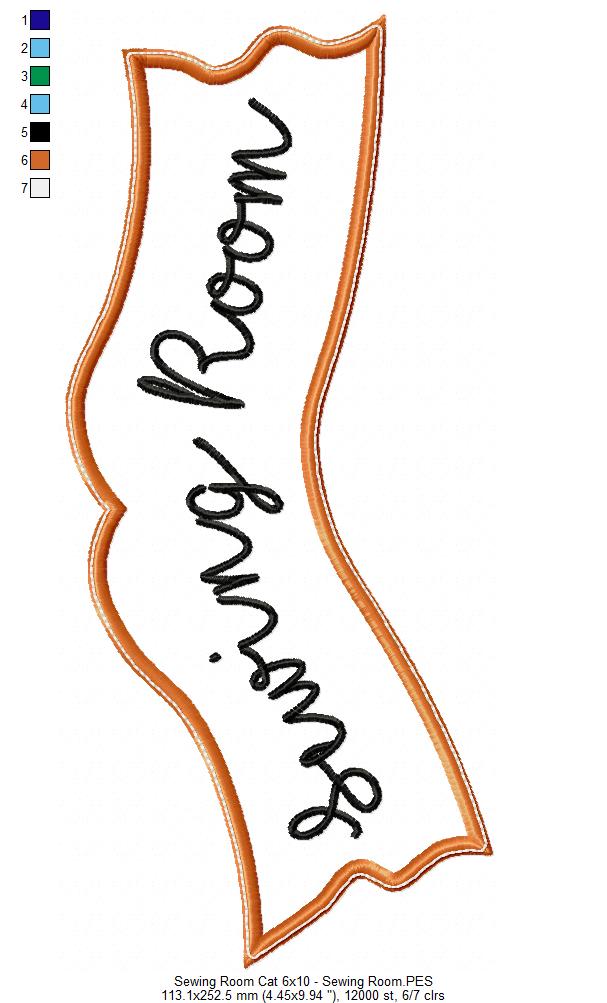 Sewing Room Cat - ITH Project - Machine Embroidery Design