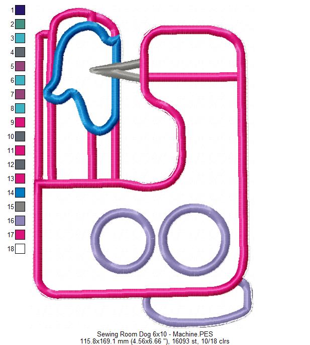 Sewing Room Dog - ITH Project - Machine Embroidery Design