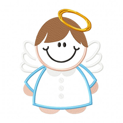 Silly Angel Boy - Applique Embroidery