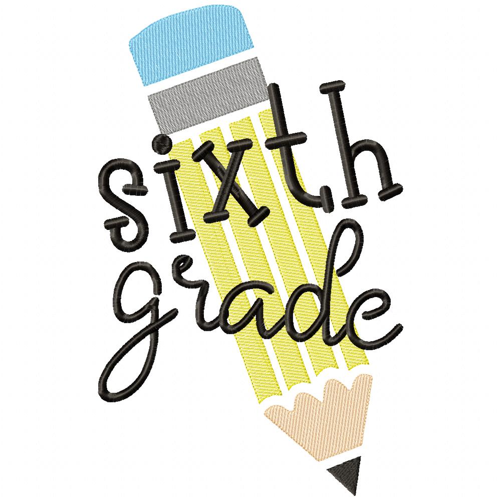 Sixth Grade Pencil - Rippled Stitch