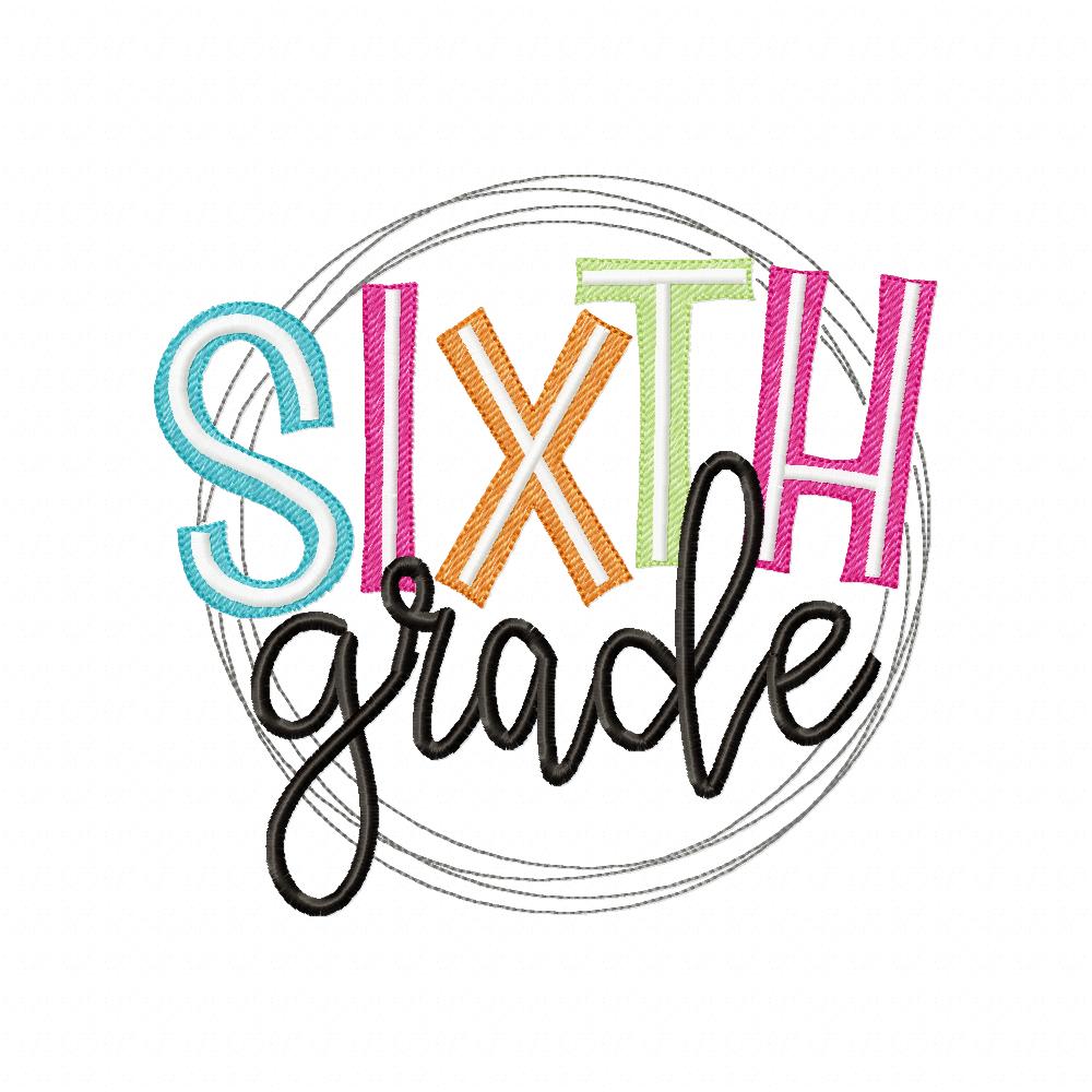 Sixth Grade Circle - Fill Stitch - Machine Embroidery Design