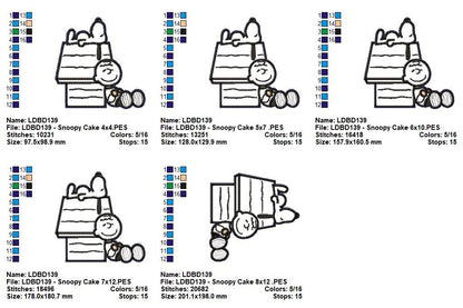 Charlie and Snoopy Cake Topper – ITH Project – Machine Embroidery Design