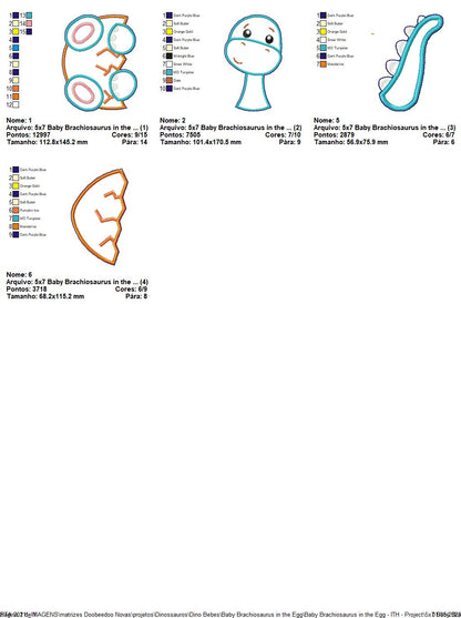 Baby Brachiosaurus in the Egg Ornament - ITH Project - Machine Embroidery Design