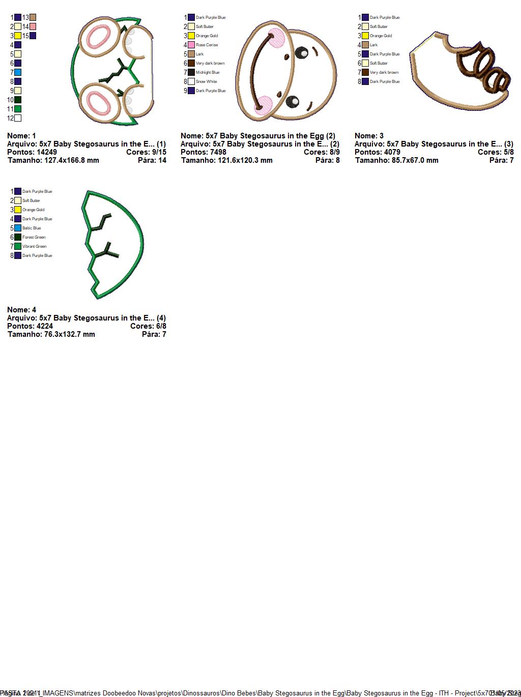 Baby Stegosaurus in the Egg Ornament - ITH Project - Machine Embroidery Design