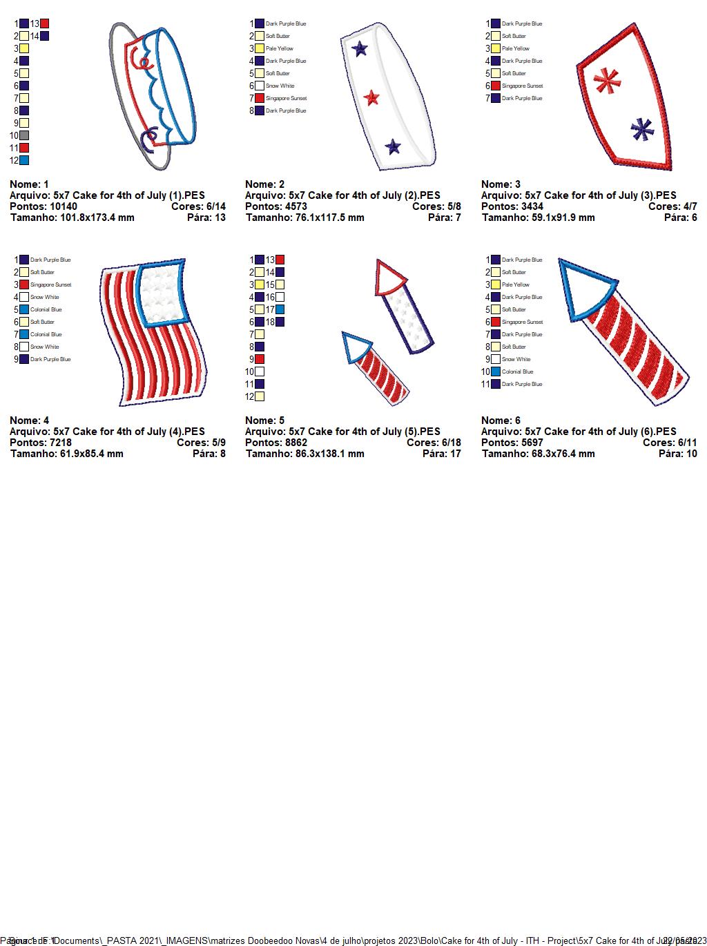 Cake 4th of July - ITH Project - Machine Embroidery Design