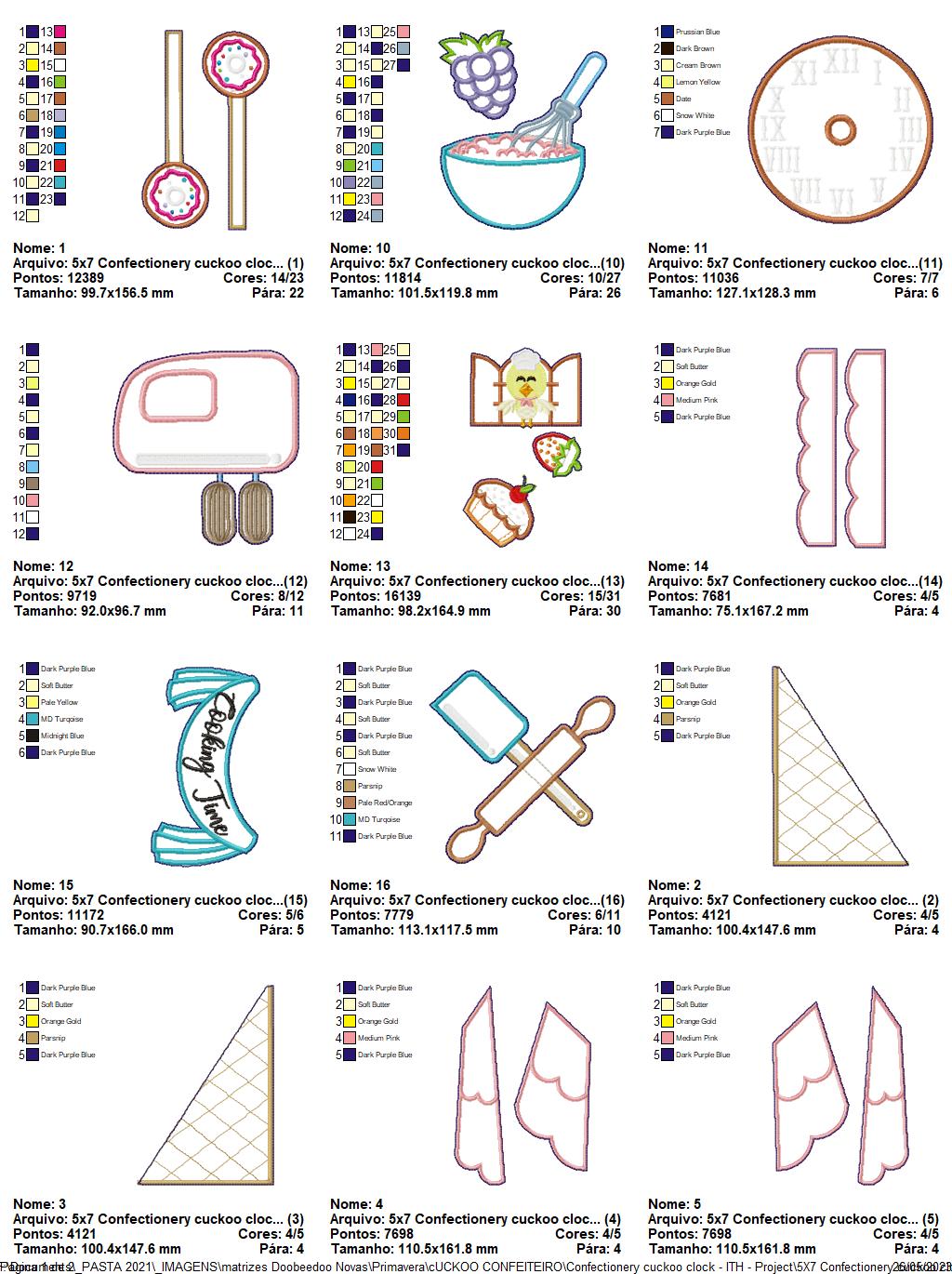 Bakery Cuckoo Clock - ITH Project - Machine Embroidery Design