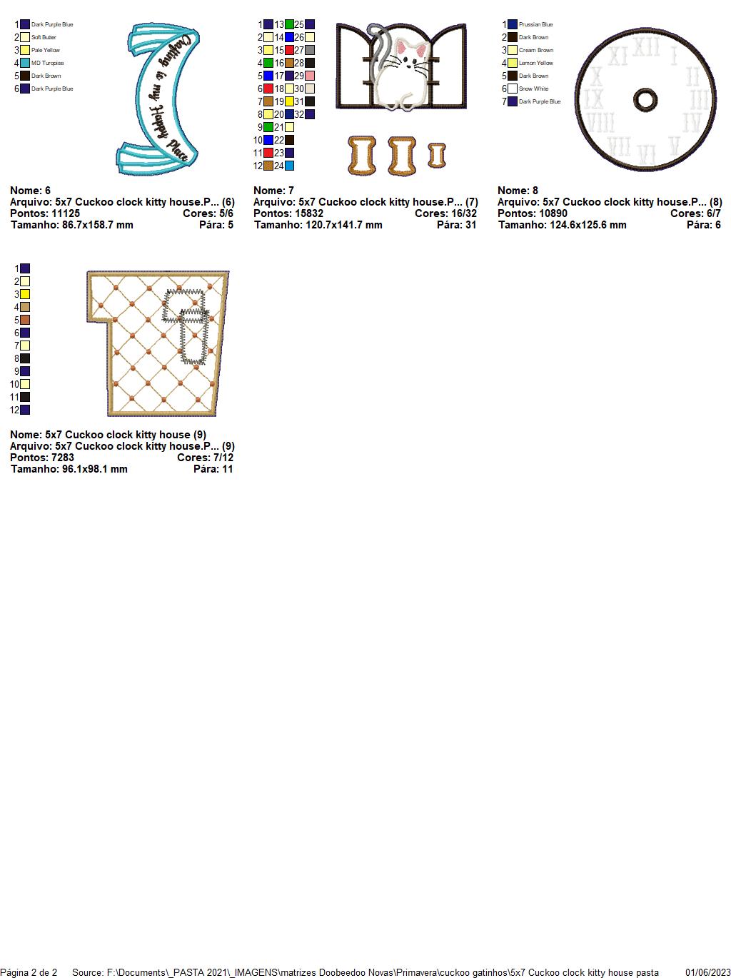 Kitty House Cuckoo Clock - ITH Project - Machine Embroidery Design