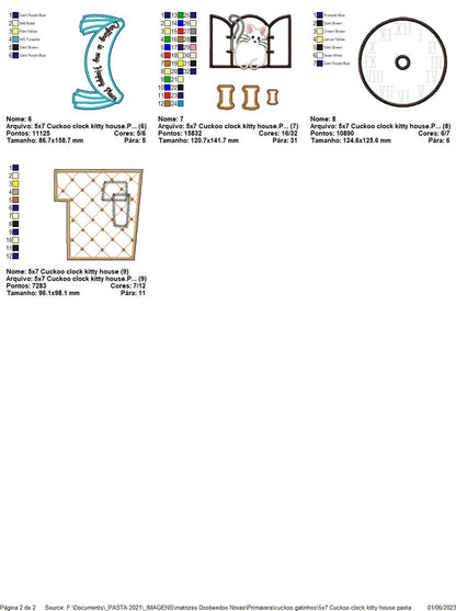 Kitty House Cuckoo Clock - ITH Project - Machine Embroidery Design