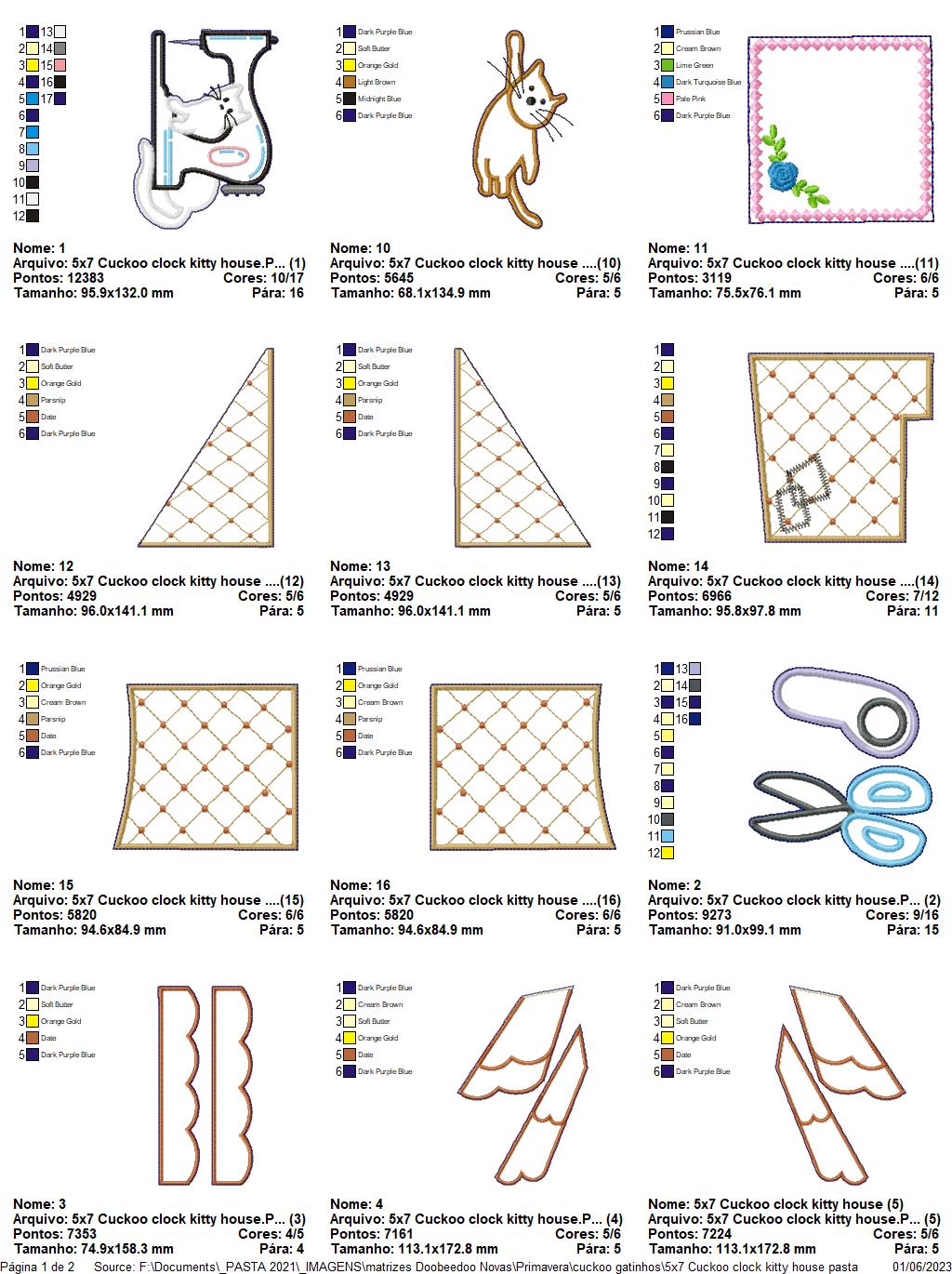 Kitty House Cuckoo Clock - ITH Project - Machine Embroidery Design