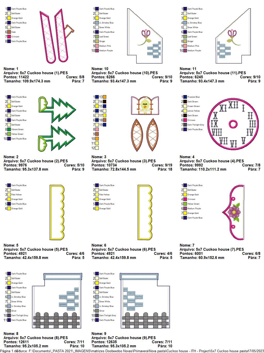 Cuckoo House Clock - ITH Project - Machine Embroidery Design