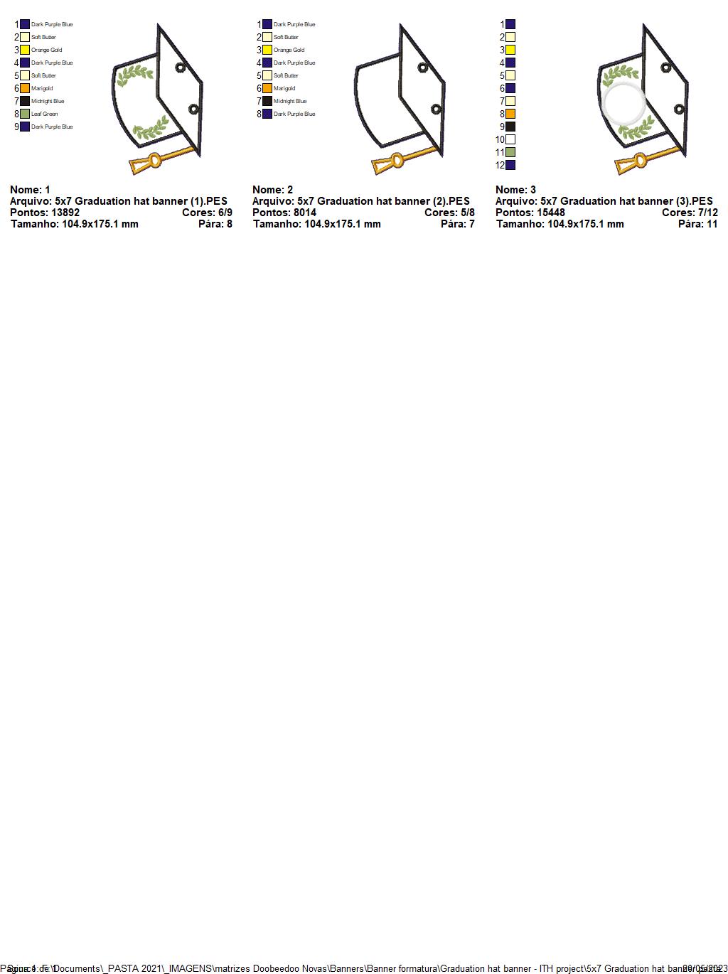 Graduation Hat Banner - ITH Project - Machine Embroidery Design