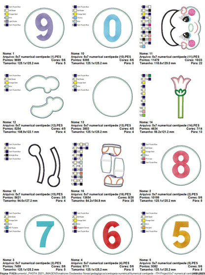Numerical Centipede - ITH Project - Machine Embroidery Design