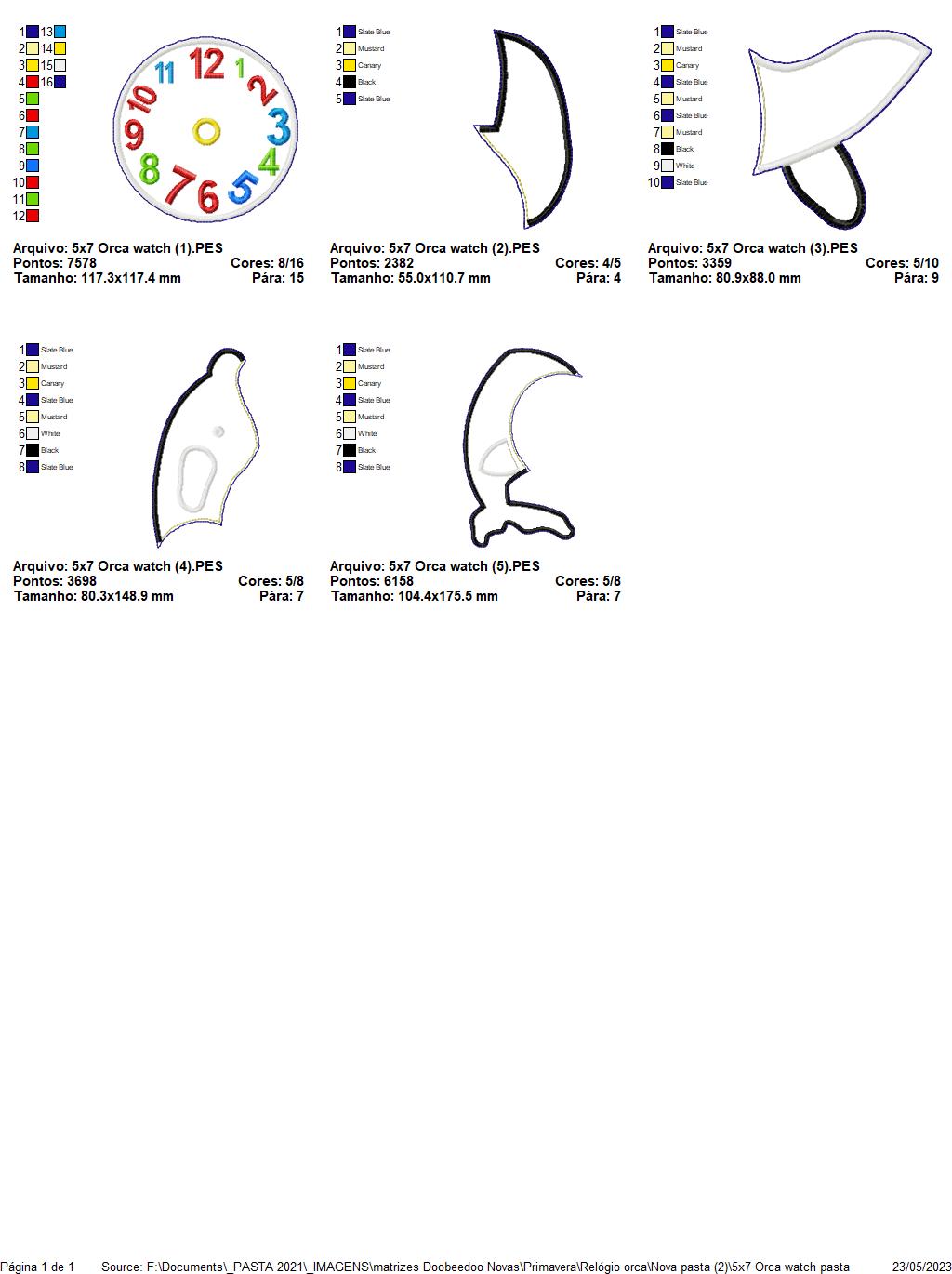 Orca Clock - ITH Project - Machine Embroidery Design