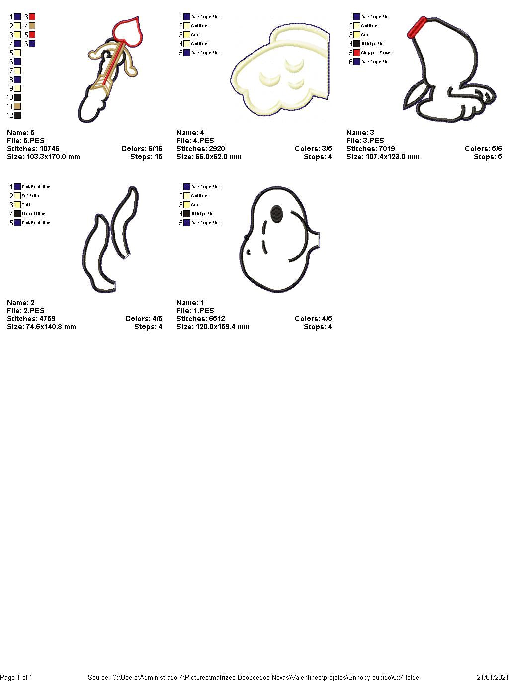 White Dog Cupid - ITH Project - Machine Embroidery Design