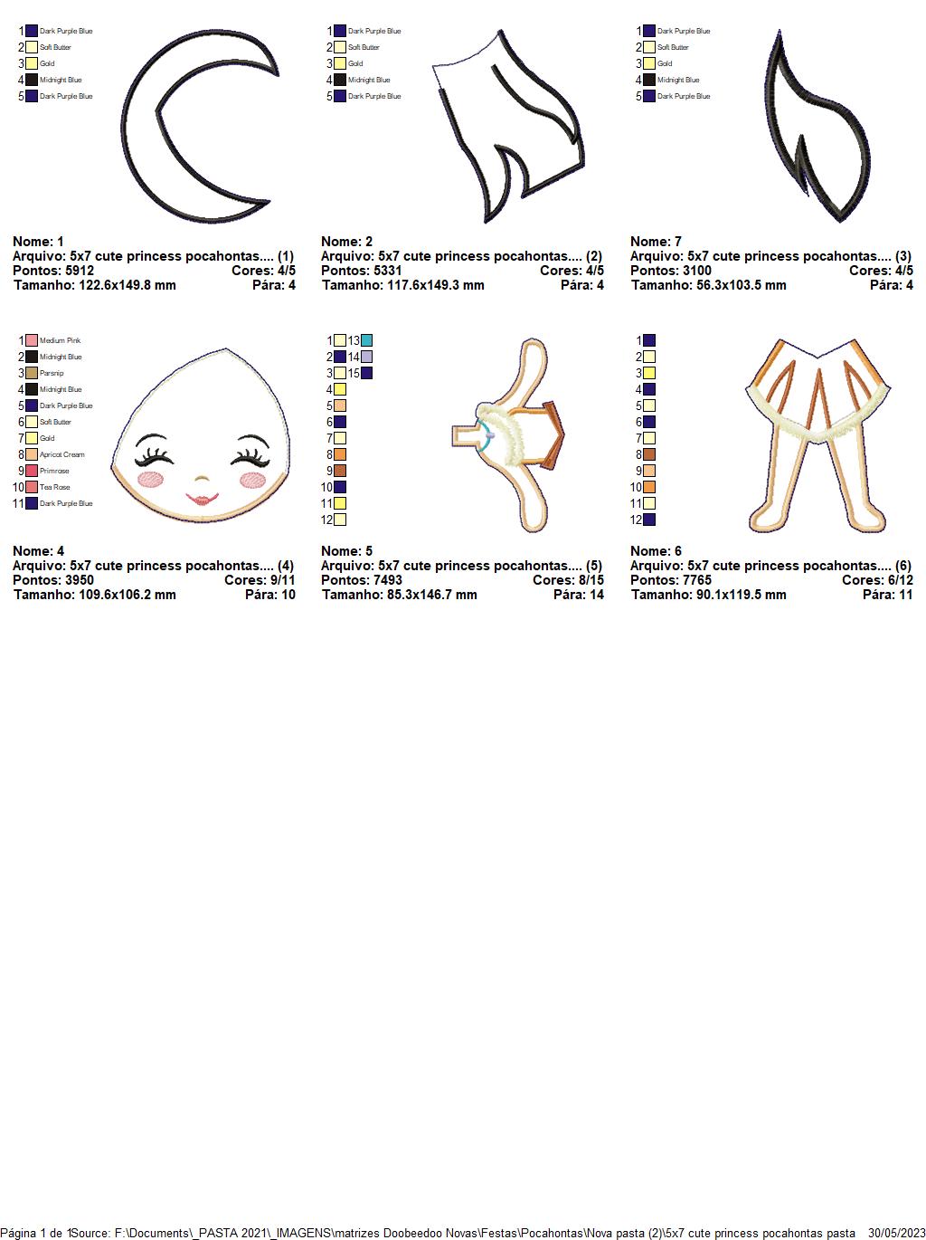 Cute Princess Pocahontas Ornament - ITH Project - Machine Embroidery Design