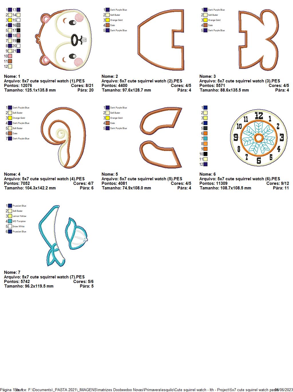 Cute Squirrel Clock - ITH Project - Machine Embroidery Design