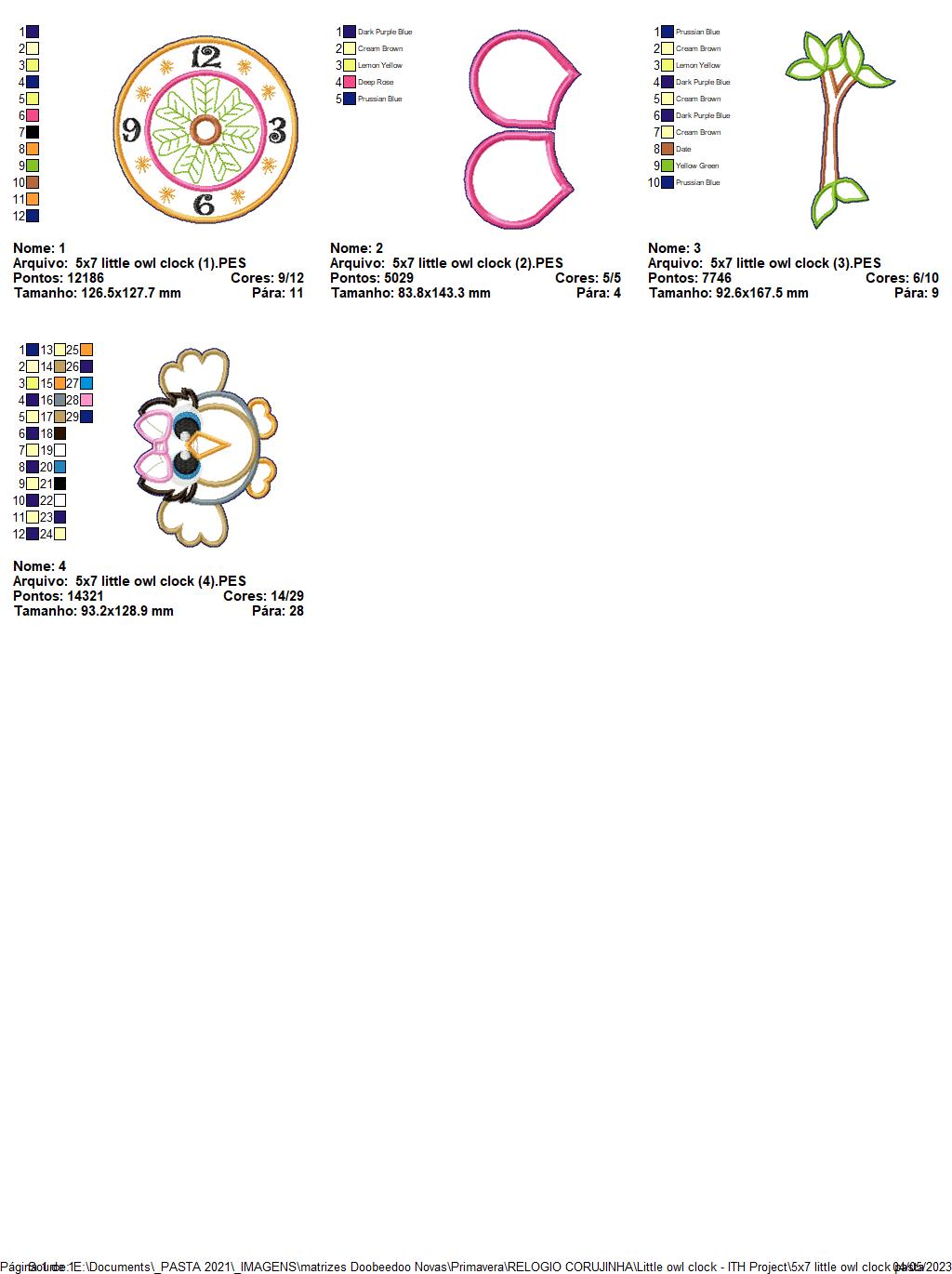 Little Owl Clock - ITH Project - Machine Embroidery Design