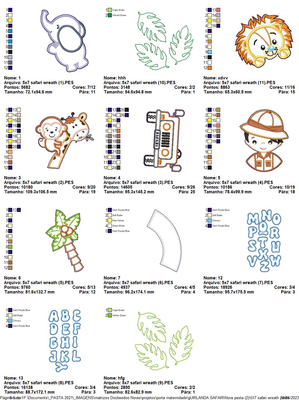 Safari Wreath Door Ornament - ITH Project - Machine Embroidery Design