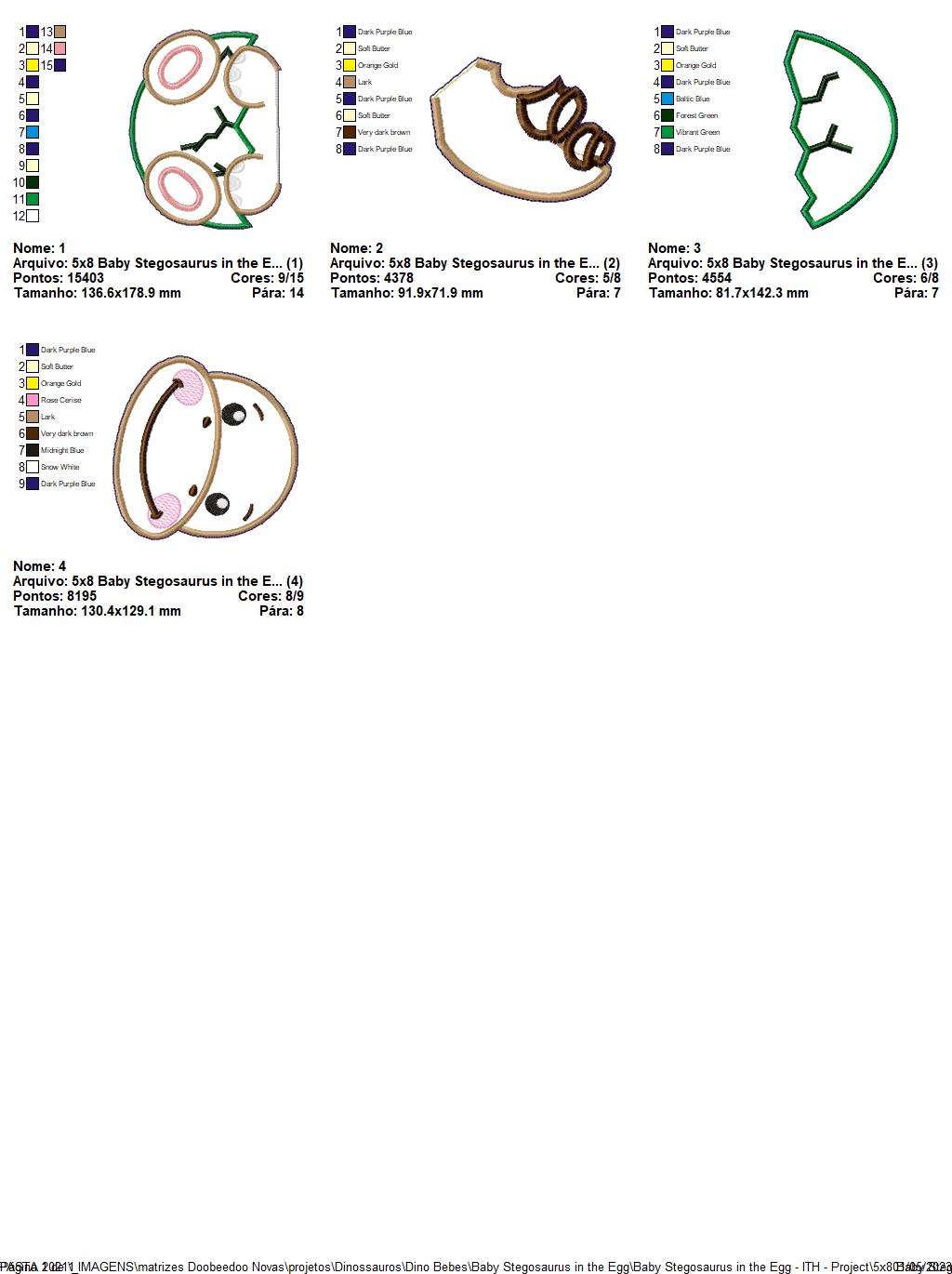 Baby Stegosaurus in the Egg Ornament - ITH Project - Machine Embroidery Design