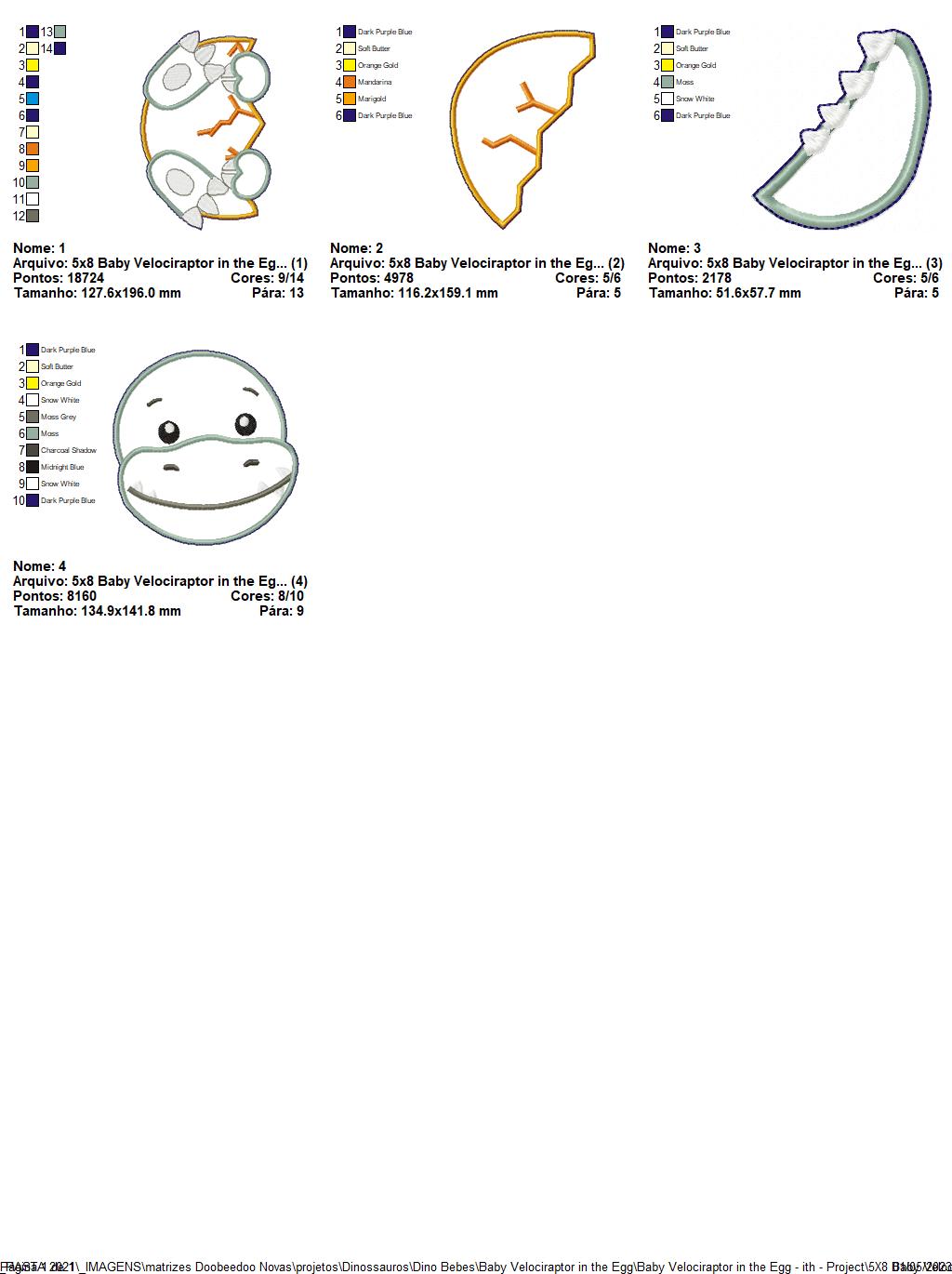 Baby Velociraptor in the Egg Ornament - ITH Project - Machine Embroidery Design