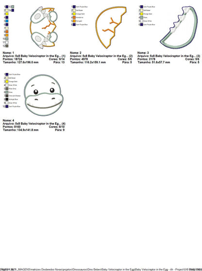 Baby Velociraptor in the Egg Ornament - ITH Project - Machine Embroidery Design